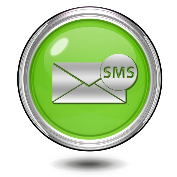 Sms circular icon on white background — Stock Photo, Image