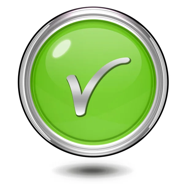 Comprobar icono circular sobre fondo blanco — Foto de Stock