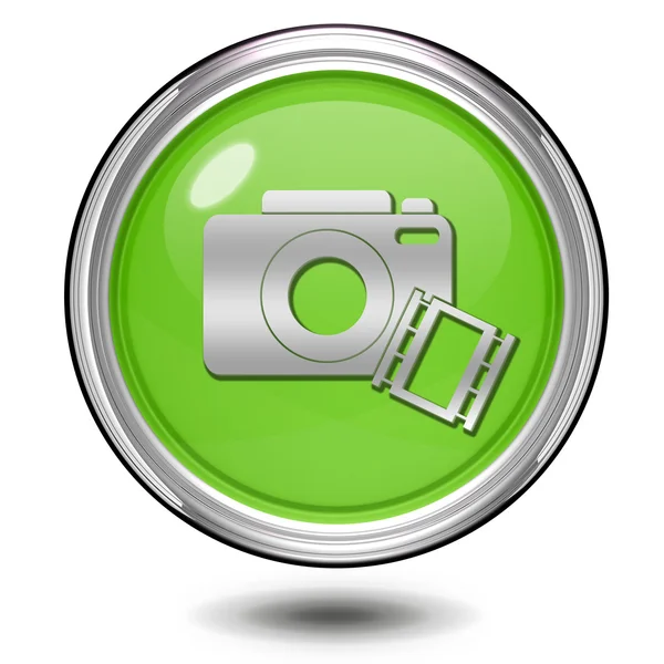 Camera circular icon on white background — Stock Photo, Image