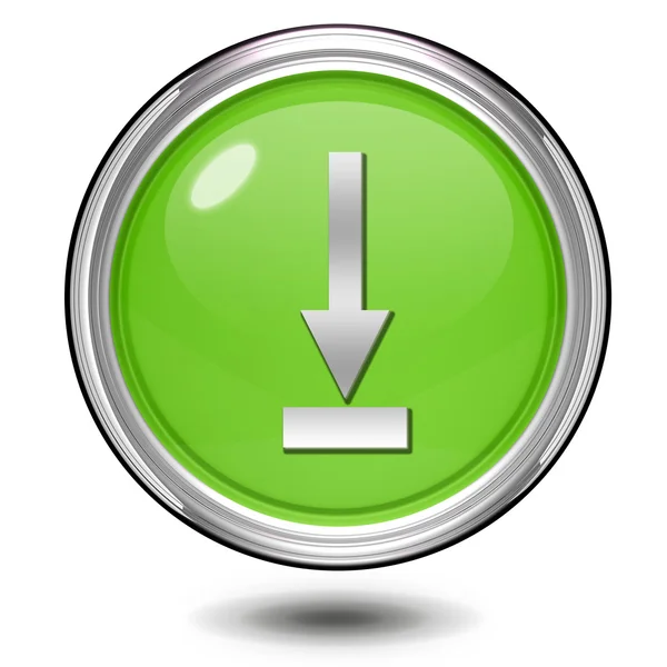 Ícone circular de download no fundo branco — Fotografia de Stock