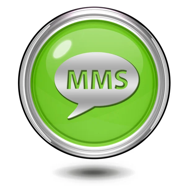 Kulatá ikona MMS na bílém pozadí — Stock fotografie