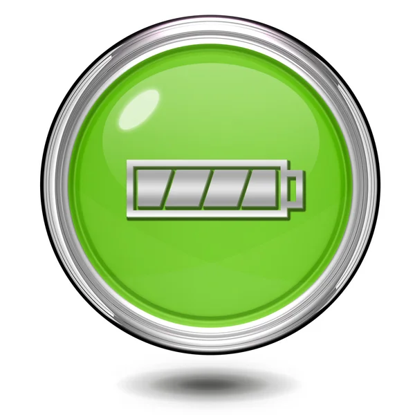 Battery circular icon on white background — Stock Photo, Image