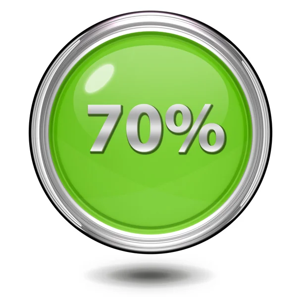 Seventy percent circular icon on white background — Stock Photo, Image