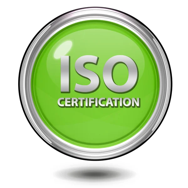 ISO πιστοποίηση κυκλική εικόνα σε άσπρο φόντο — Φωτογραφία Αρχείου