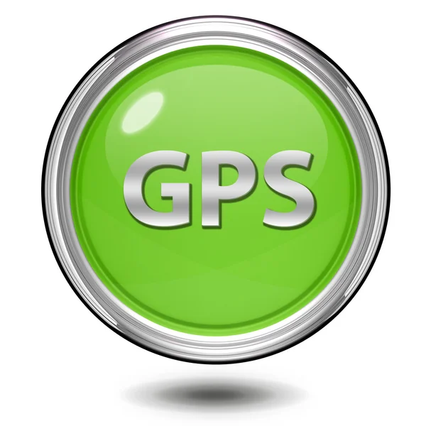 Ícone circular Gps no fundo branco — Fotografia de Stock