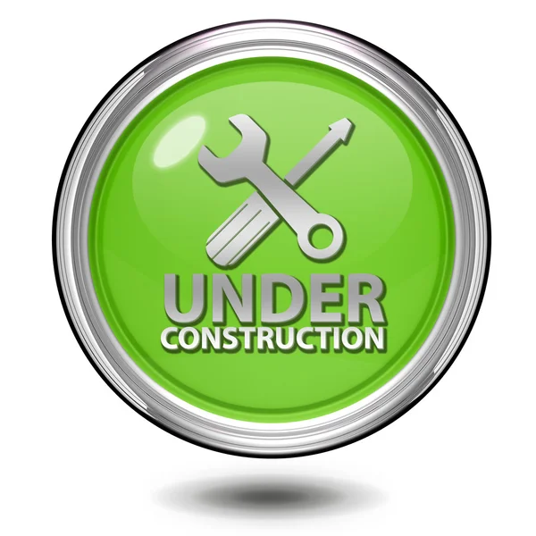 Under construction circular icon on white background — Stock Photo, Image