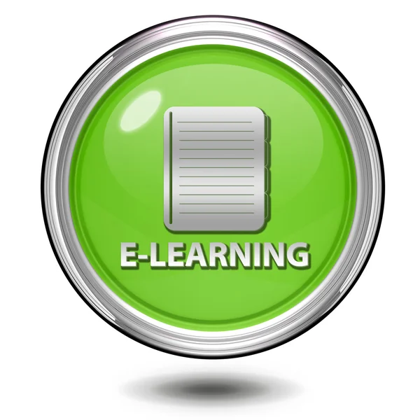 E-learning κυκλική εικόνα σε άσπρο φόντο — Φωτογραφία Αρχείου