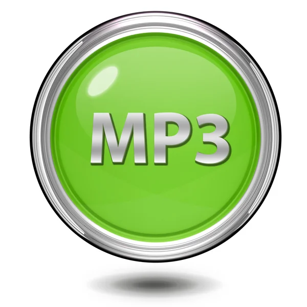Icono circular MP3 sobre fondo blanco — Foto de Stock