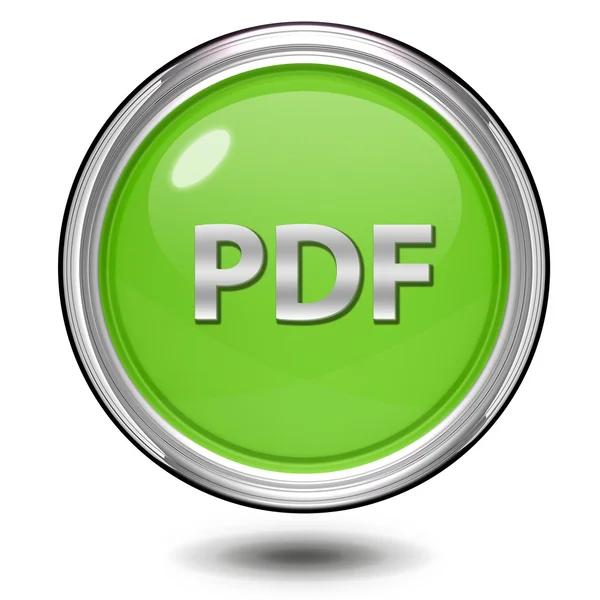 Icono circular Pdf sobre fondo blanco — Foto de Stock