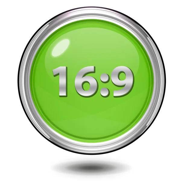 16:9 kör alakú ikon fehér háttér — Stock Fotó