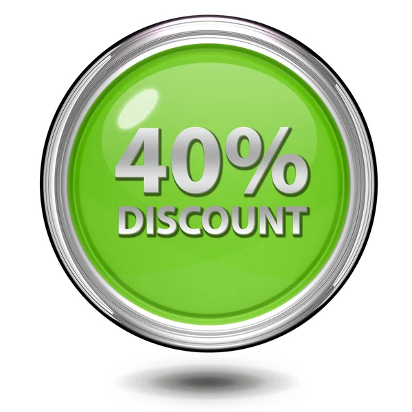 Discount forty percent circular icon on white background — Stock Photo, Image