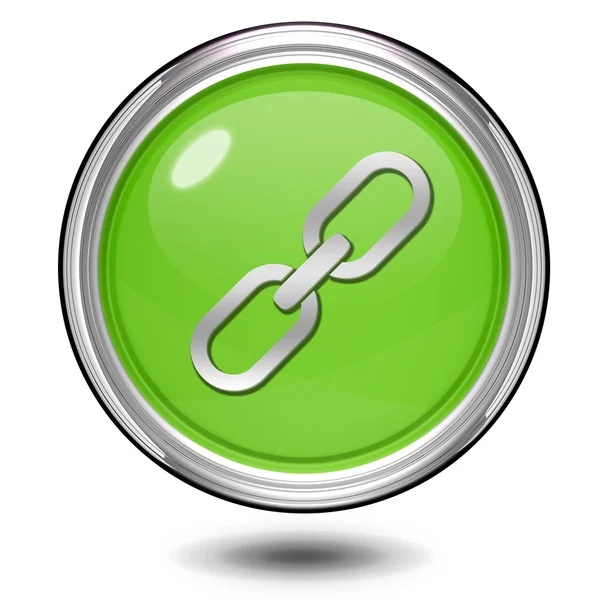 Link ícone circular no fundo branco — Fotografia de Stock