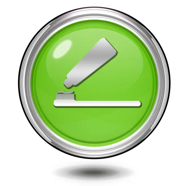 Tooth brush circular icon on white background — Stock Photo, Image