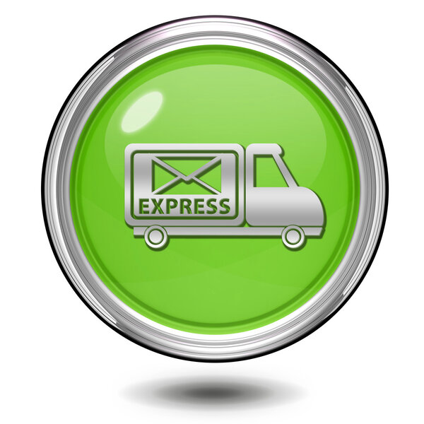 Express circular icon on white background