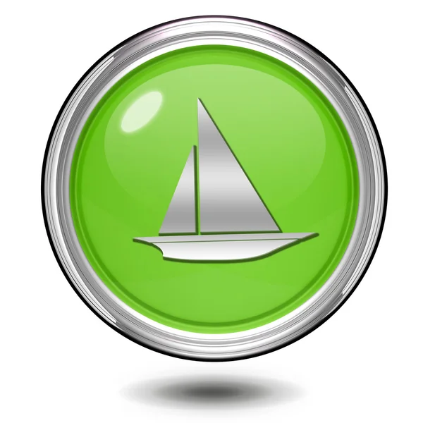 Barco icono circular sobre fondo blanco — Foto de Stock