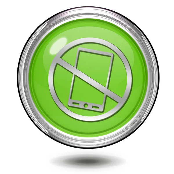 Phone ban circular icon on white background — Stock Photo, Image