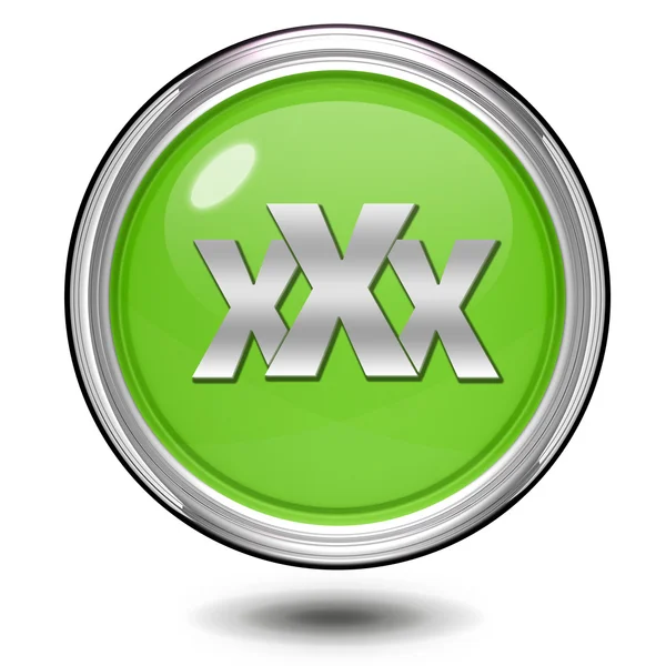 XXX ícone circular sobre fundo branco — Fotografia de Stock