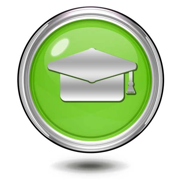 Avläggande av examen cirkulär ikonen på vit bakgrund — Stockfoto