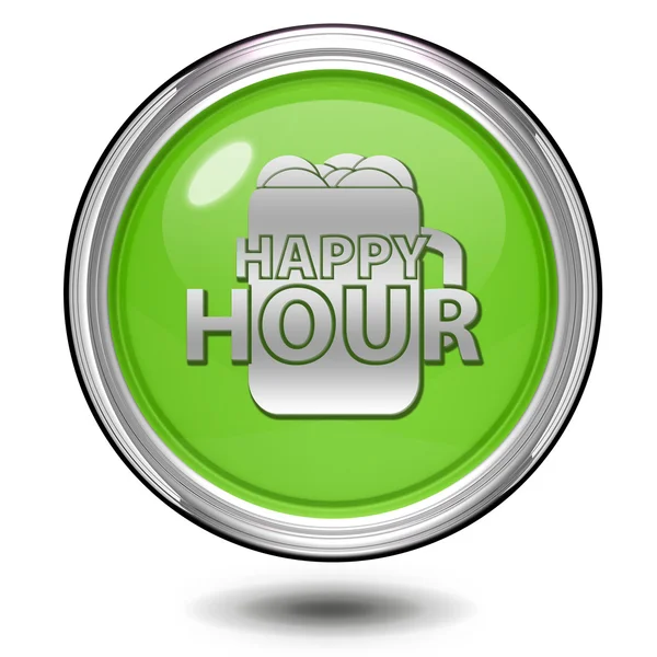 Happy hour circular icon on white background — Stock Photo, Image