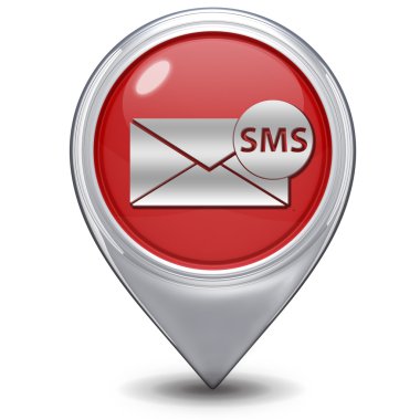 SMS işaretçi simgesi beyaz zemin üzerine