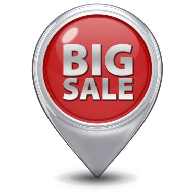 büyük satış işaretçi simgesi beyaz zemin üzerine