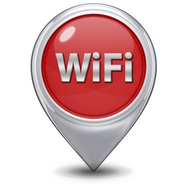 WiFi işaretçi simgesi beyaz zemin üzerine