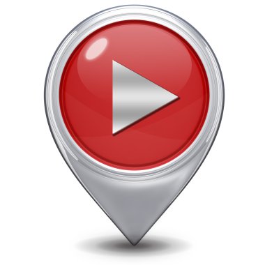 İşaretçi simgesi beyaz arka plan üzerinde oynamak