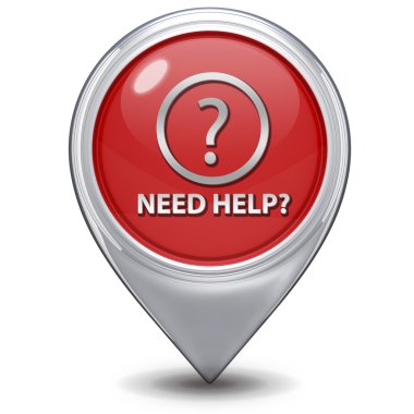 İşaretçi simgesi beyaz zemin üzerine yardım