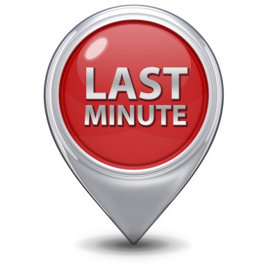 son dakika işaretçi simgesi beyaz zemin üzerine