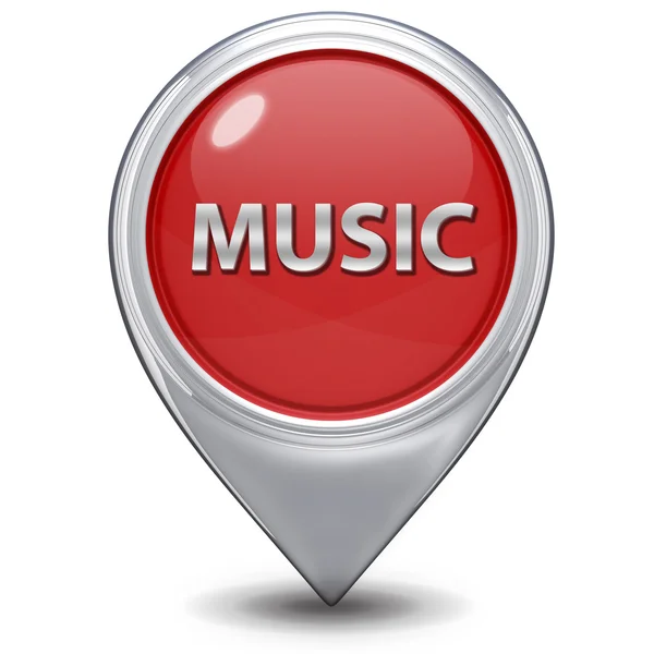 Musik-Zeiger-Symbol auf weißem Hintergrund — Stockfoto