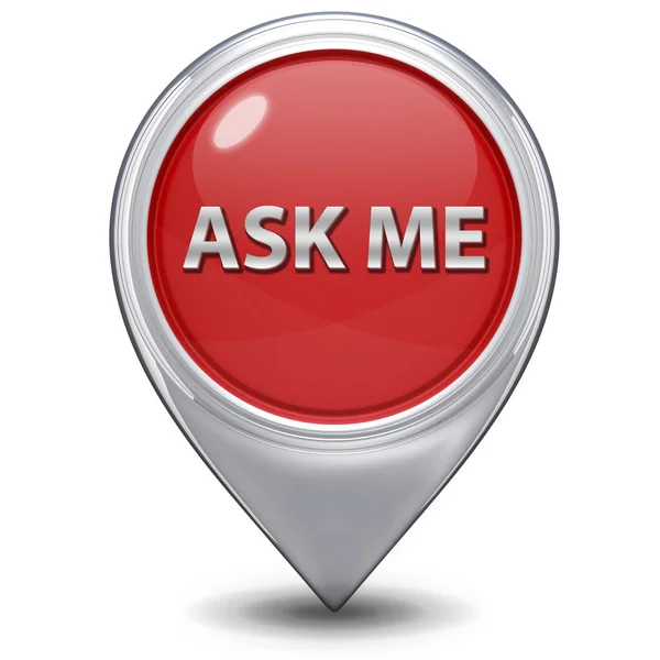 Ask me pointer icon on white basic — стоковое фото