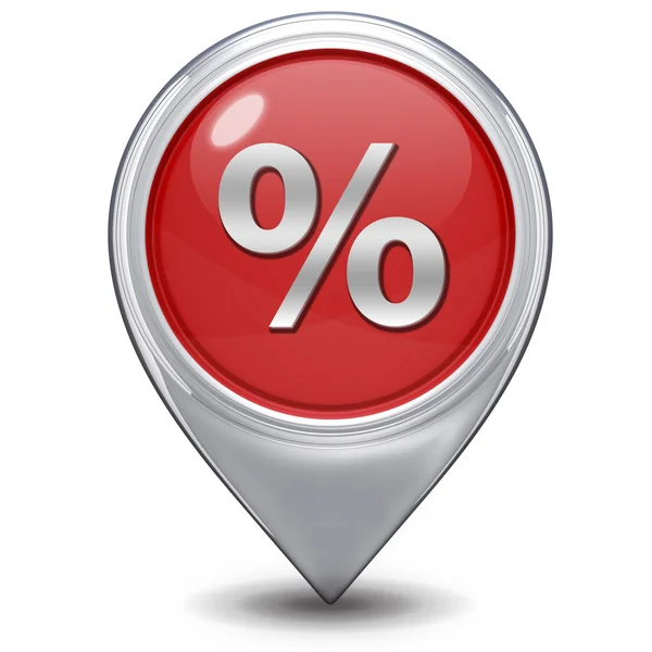 Percent pointer icon on white background — Stock Photo, Image