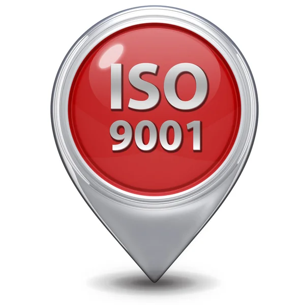 Iso 9001 icône de pointeur sur fond blanc — Photo