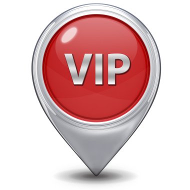 VIP işaretçi simgesi beyaz zemin üzerine