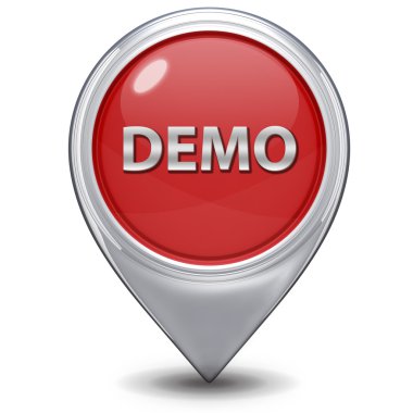 demo işaretçi simgesi beyaz zemin üzerine