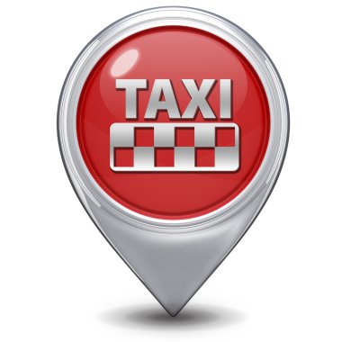 Taksi işaretçi simgesi beyaz arka plan üzerinde