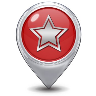 Yıldız işaretçi simgesi beyaz arka plan üzerinde