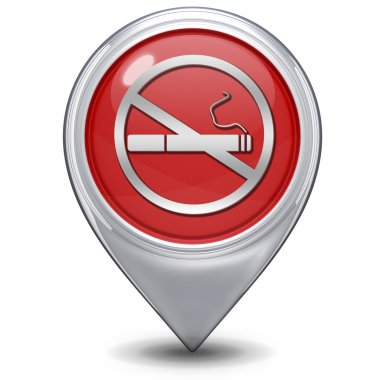 Sigara işaretçi simgesi beyaz arka plan üzerinde