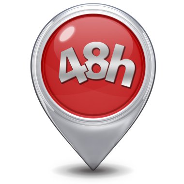 48 saat işaretçi simgesi beyaz arka plan üzerinde