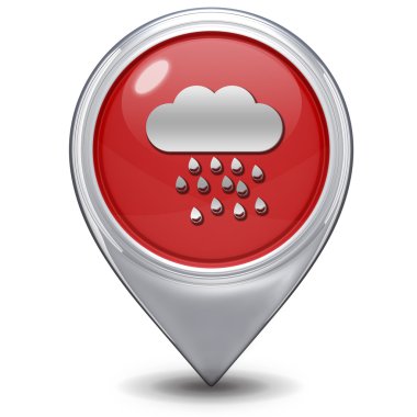 Yağmur işaretçi simgesi beyaz arka plan üzerinde