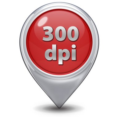 300 dpi işaretçi simgesi beyaz arka plan üzerinde