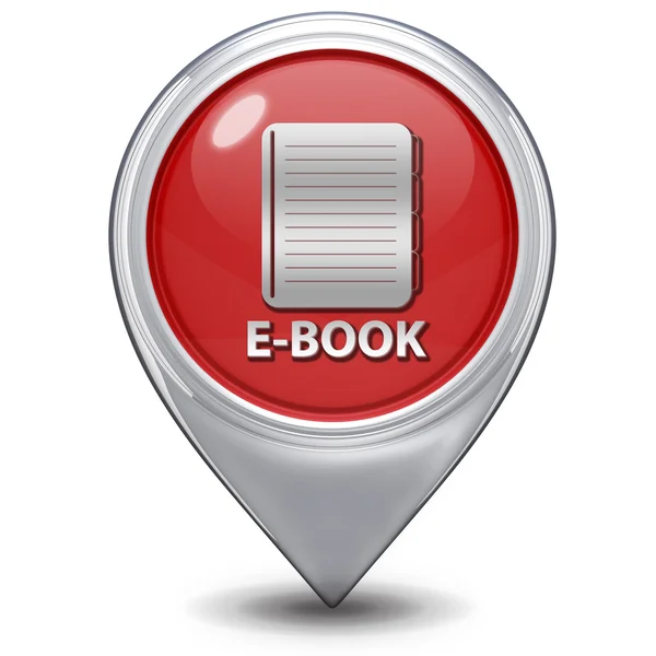 E-kitap işaretçi simgesi beyaz zemin üzerine — Stok fotoğraf