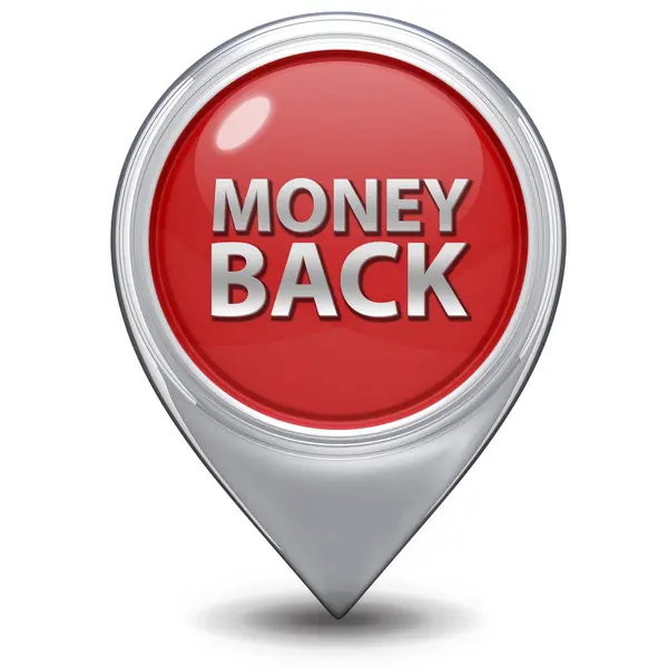 Money back pointer icon on white background — Stock Photo, Image