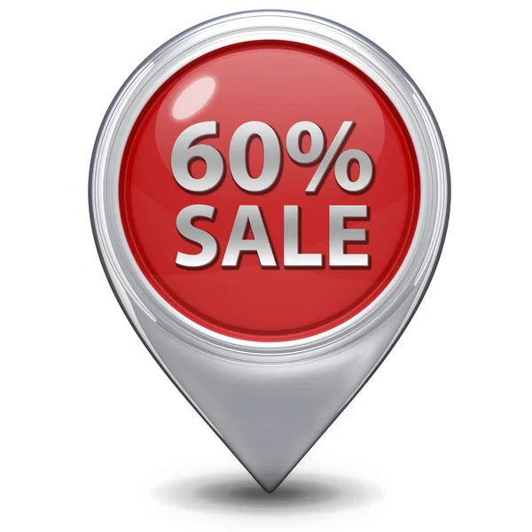 Sale sixty percent pointer icon on white background — Stock Photo, Image