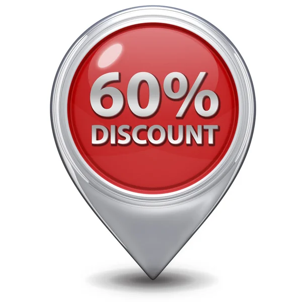 Discount sixty percent pointer icon on white background — Stock Photo, Image