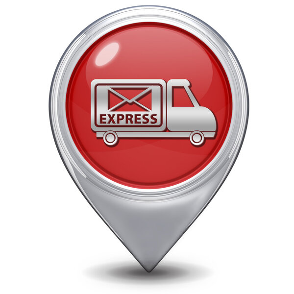 Express pointer icon on white background