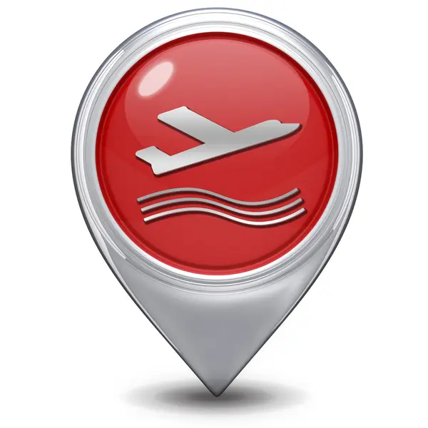 Flugzeug-Zeiger-Symbol auf weißem Hintergrund — Stockfoto