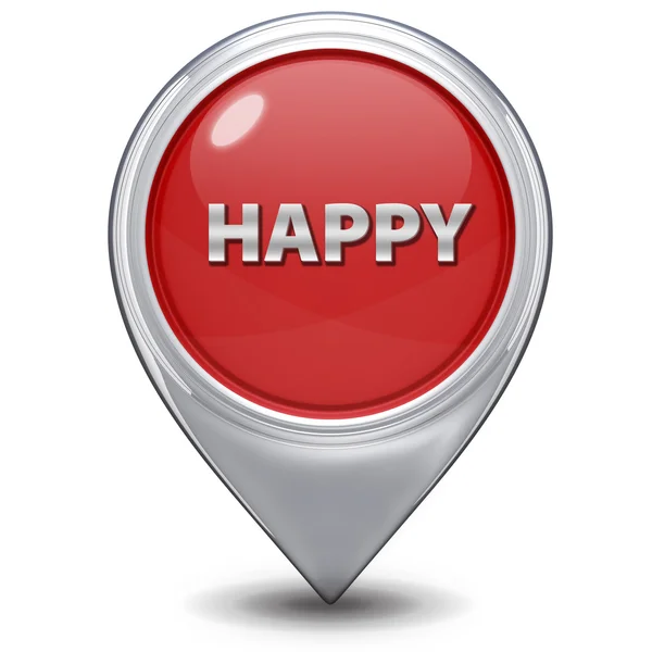 Happy pointer icon on white background — Stock Photo, Image