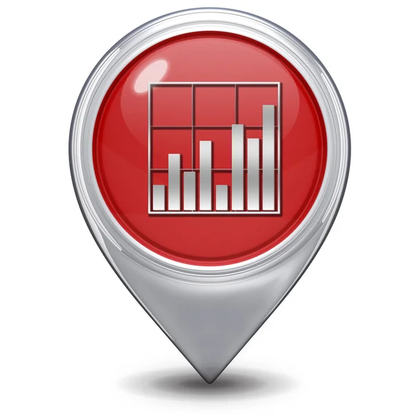 Icône du pointeur d'analyse de données sur fond blanc — Photo