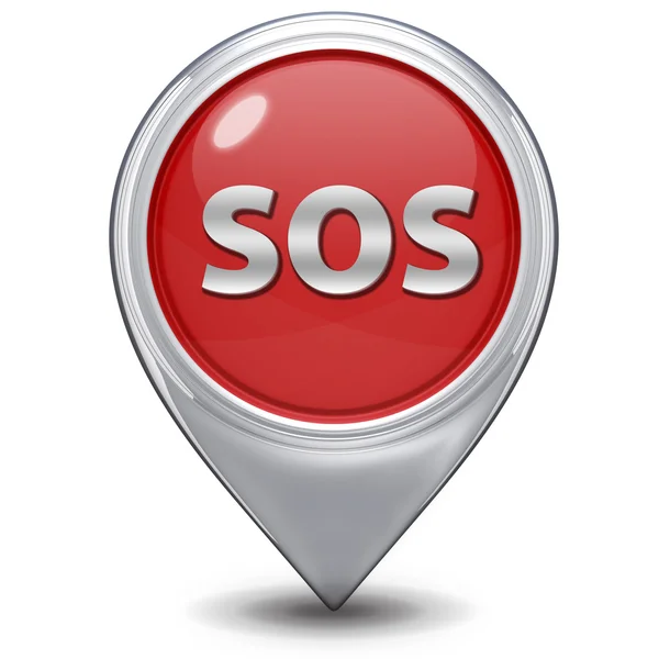 SOS pointer icon on white background — Stock Photo, Image